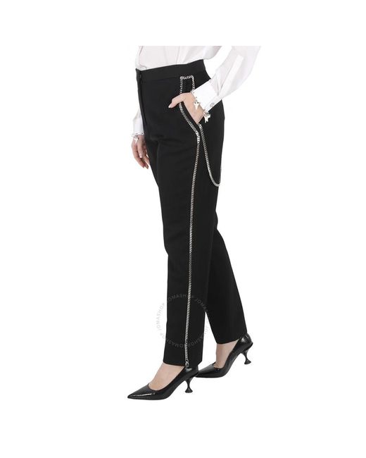 Burberry Black Runway Draped-chain Wool Tailored Trousers