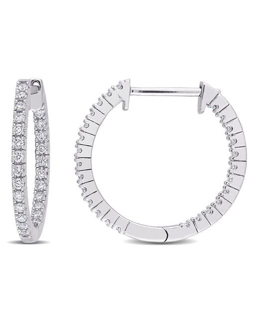 Amour Metallic 3/4 Ct Tdw Diamond Vintage Hoop Earrings