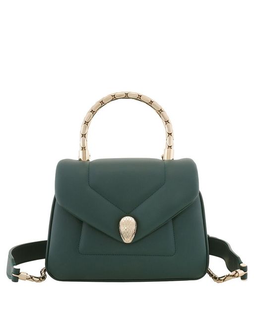 BVLGARI Green Serpenti Reverse Top Handle Bag