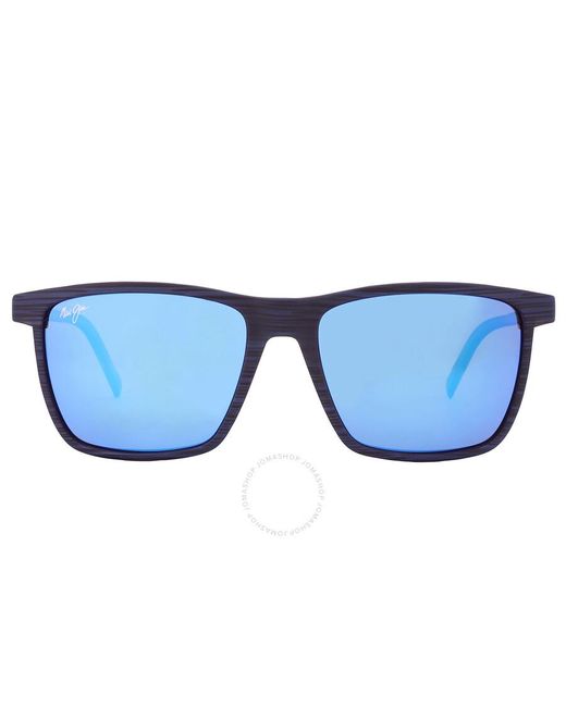 Maui Jim One Way Blue Hawaii Rectangular Sunglasses B875-03 55 for men