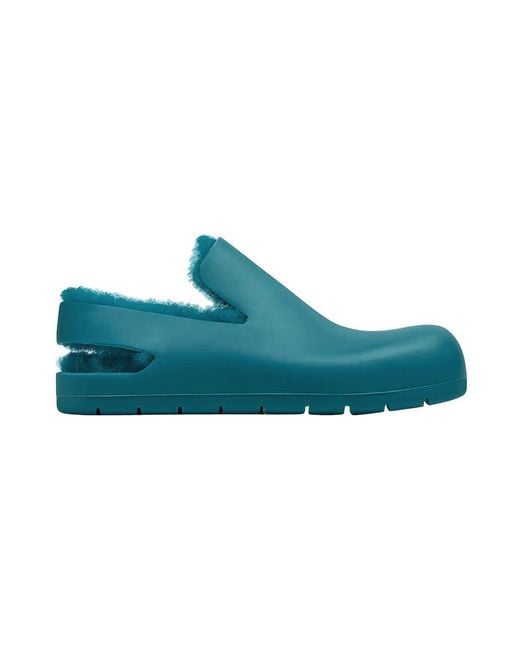 Bottega Veneta Blue Shearling Slippers