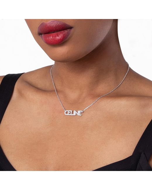 Céline Metallic Ladies Monochroms Strass Necklace