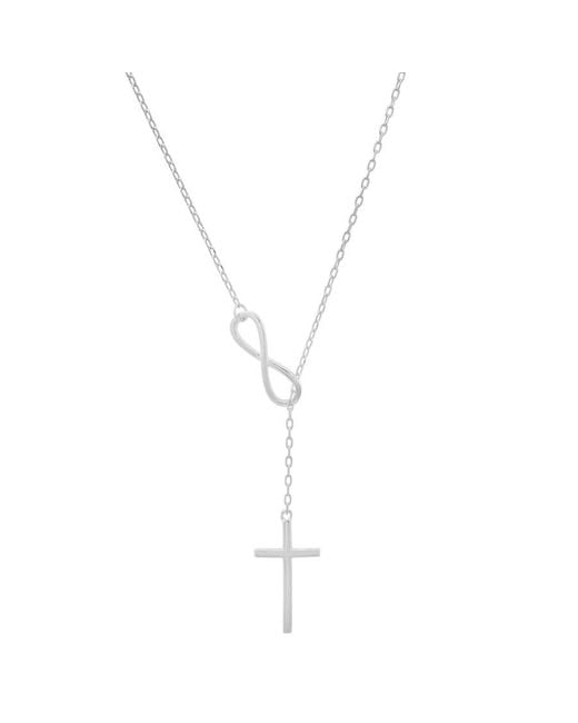 Kylie Harper Metallic Sterling Infinity Cross Lariat Y Necklace for men