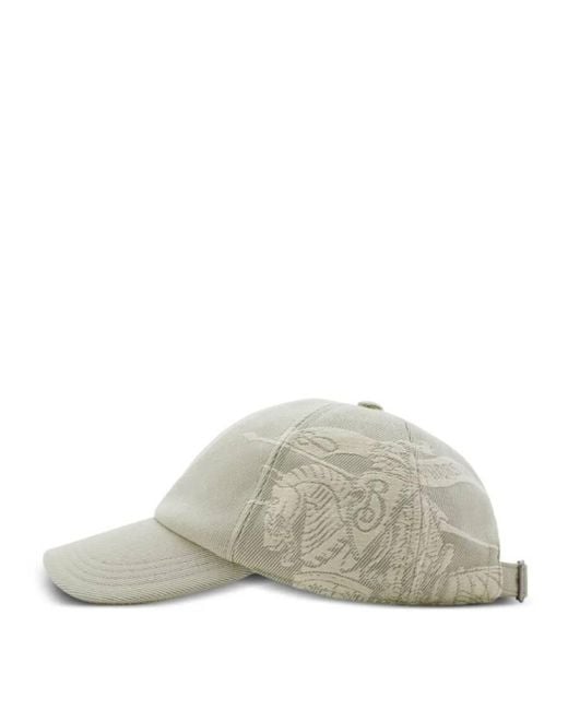Burberry White Ekd Cotton-Blend Baseball Cap for men