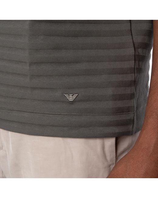 Emporio Armani Gray Asv Jacquard Jersey T-Shirt for men
