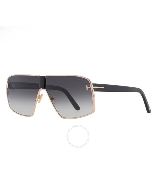 Tom Ford Gray Reno Smoke Gradient Shield Sunglasses Ft0911 28b 66 for men