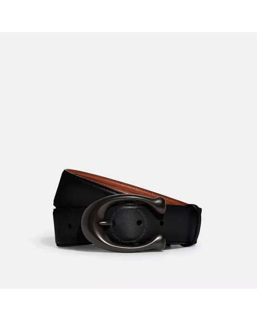 COACH Black Signature Reversible Belt for men