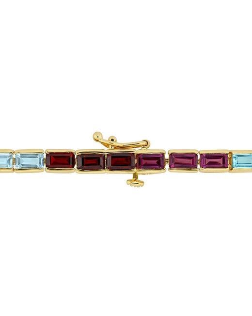 Amour Metallic 9 1/10 Ct Tgw Multi-Gemstone Tennis Bracelet