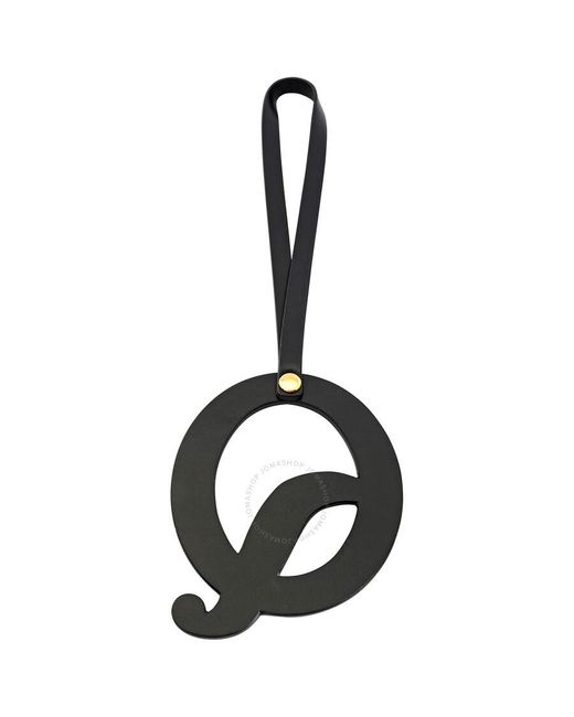 Burberry Black Studded Leather Alphabet Q Charm