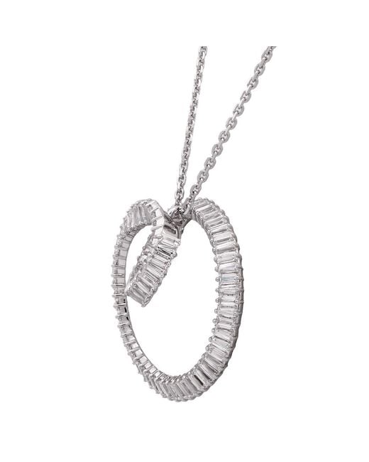 Swarovski Metallic Matrix Baguette Cut Rhodium Plated Necklace for men