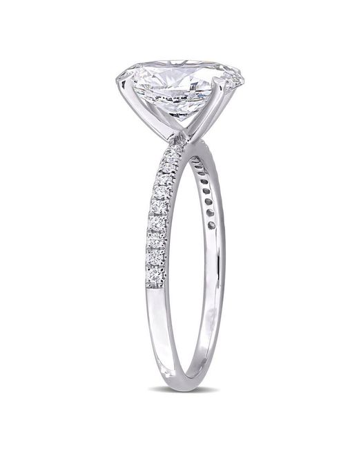 Created Forever White 2 1/6Ct Tw Oval And Round-Cut Lab-Grown Diamond Solitaire Engagement Ring