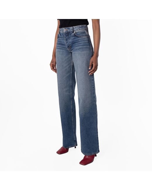 Bally Blue Wide-Leg Cotton Denim Jeans