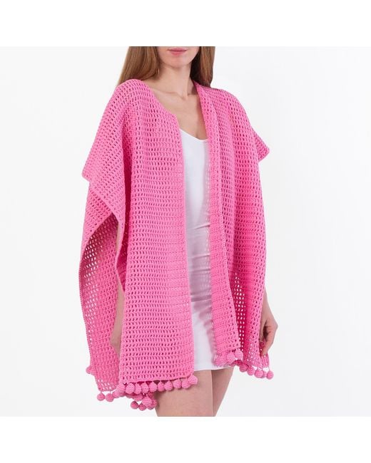 Burberry Pink Crochet Technical Cotton Cape