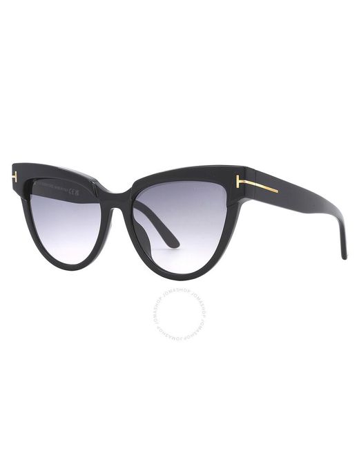 Tom Ford Brown Nadine Smoke Gradient Cat Eye Sunglasses Ft0941 01b 57