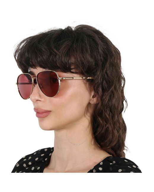 Lanvin Pink Wine Pilot Sunglasses