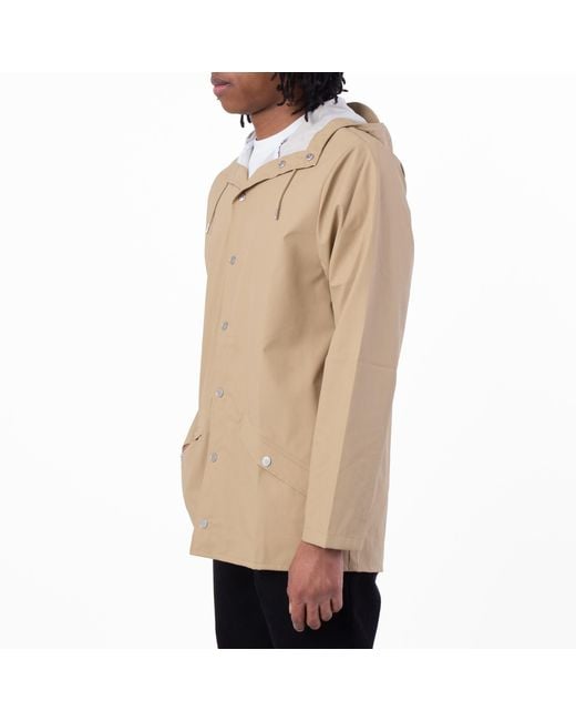 Rains Natural Sand Waterproof Hooded Rain Jacket for men