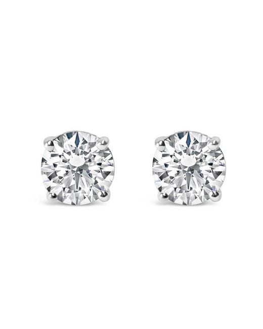 Haus of Brilliance Metallic Igi Certified 14K 1 1/2 Cttw Round Diamond Solitaire Stud Earrings With Screwbacks (F-G Color, I1-I2 Clarity)