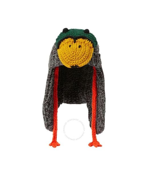 Burberry Black Vine Wool Duck Beanie for men