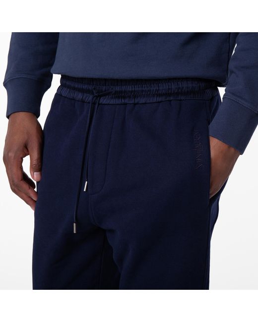Saint Laurent Blue Logo Embroidered Fleece Sweatpants for men