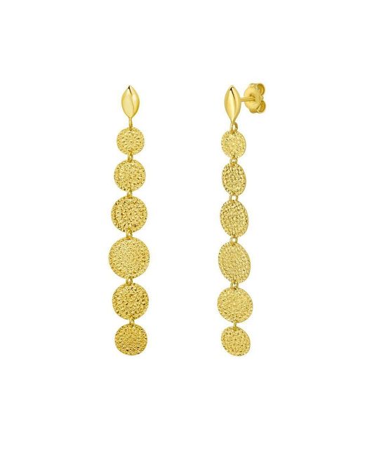 Tresorra Metallic 14K Hammered Pebble Drop Earrings