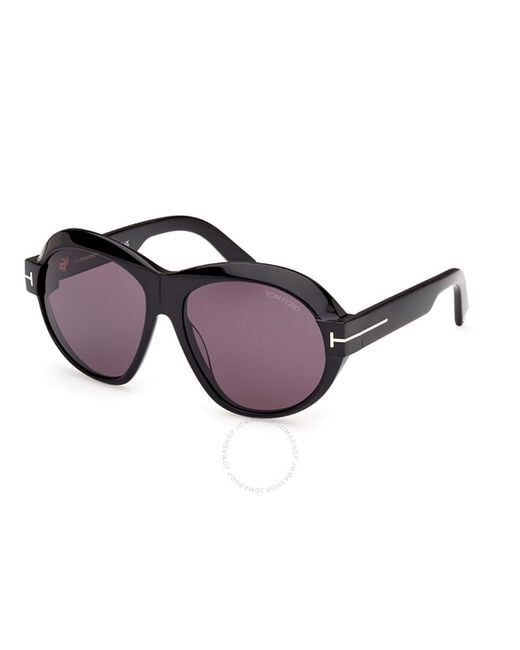 Tom Ford Purple Inger Smoke Oval Sunglasses Ft1113 01a 59