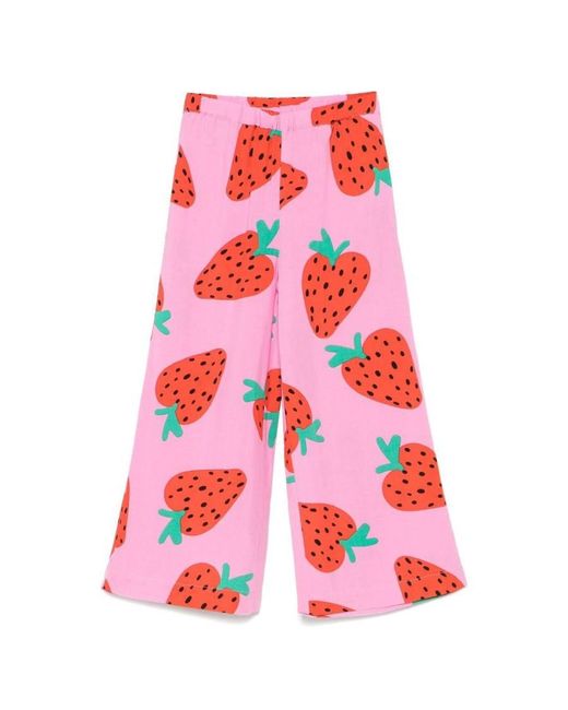 Stella McCartney Red Graphic Print Wide Pants