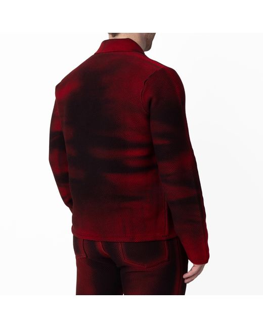 Ferragamo Red Ferragamo Gradient Long-Sleeved Polo Shirt for men
