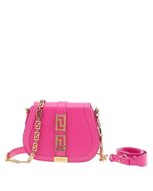 Versace Pink Greca Goddess Small Shoulder Bag