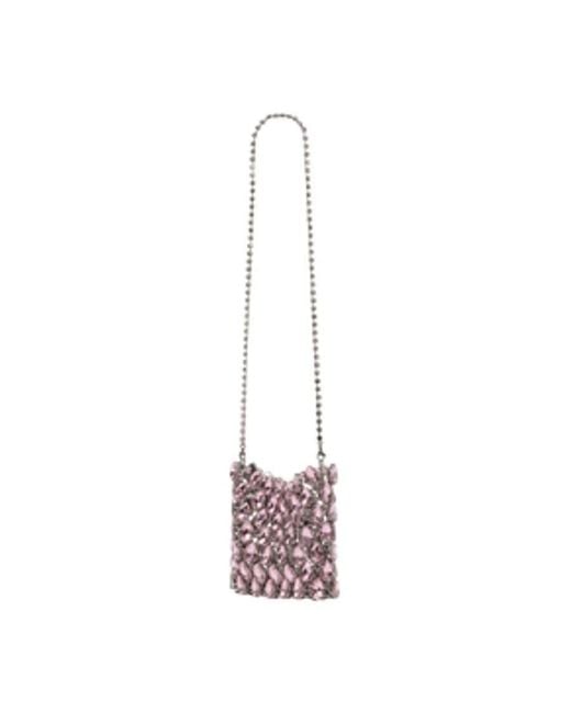 Self-Portrait Pink Self-Portrait Crystal Crossbody Bag