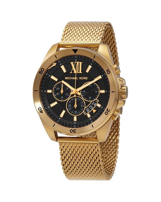 Michael Kors Oversized Brecken Gold-tone Mesh Watch in Metallic for Men ...
