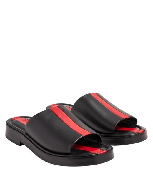 Ferragamo Black Ferragamo Facundo Leather Slides for men