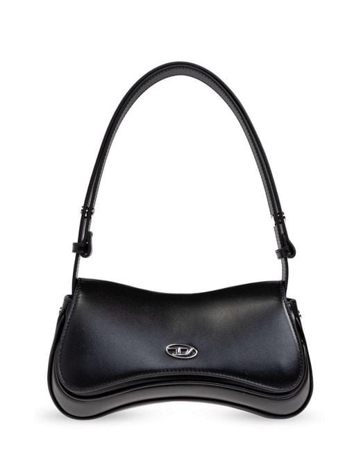 DIESEL Black Play Logo Plaque Clutch Bag