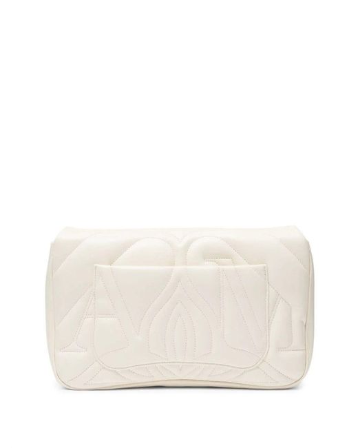 McQueen Natural Quilted Flap Shoulder Bag