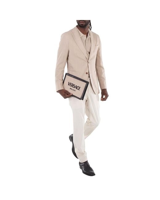 Versace Metallic Milano Raffia Clutch Bag for men