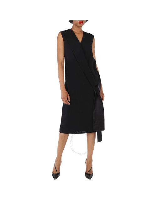 Burberry Black Sash-detail Midi Dress