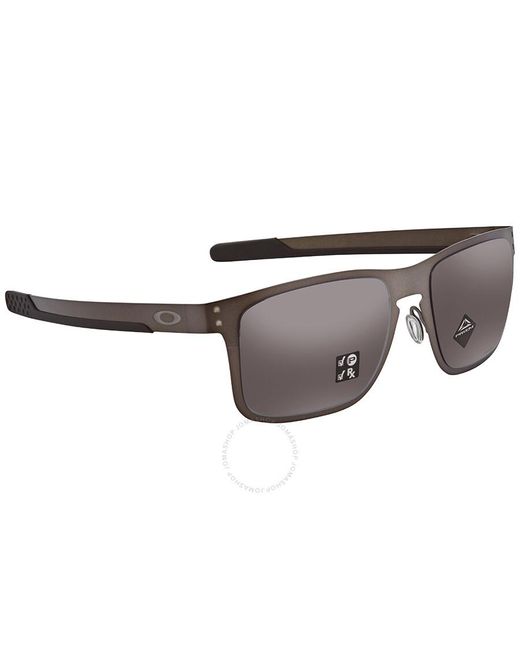 Oakley Gray Holbrook Metal Prizm Black Polarized Square Sunglasses Oo4123 412306 55 for men