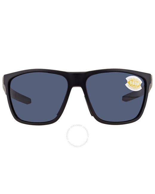 Costa Del Mar Blue Cta Del Mar Ferg Xl Grey Polarized Polycarbonate Rectangular Sunglasses  901207 62 for men