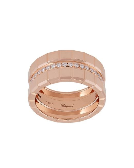 Chopard Pink Ice Cube 18K Rose Diamond Ring