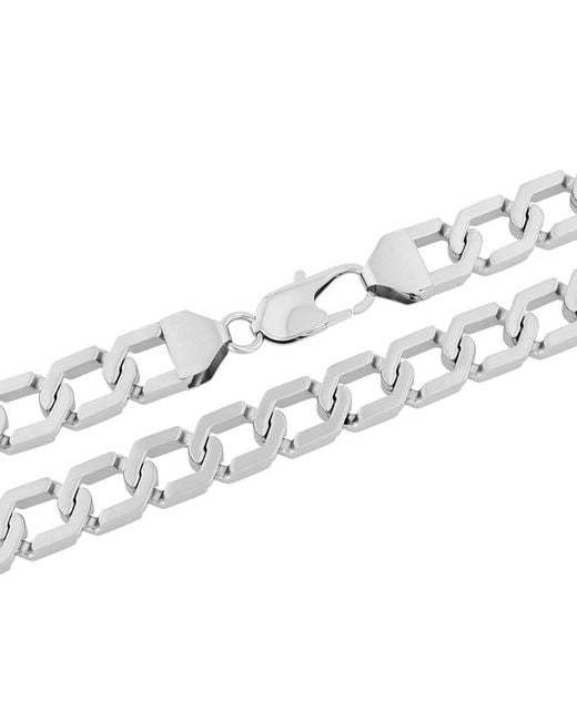 Robert Alton Metallic Stainless Steel 20-Inch Hexagon Link Chain for men