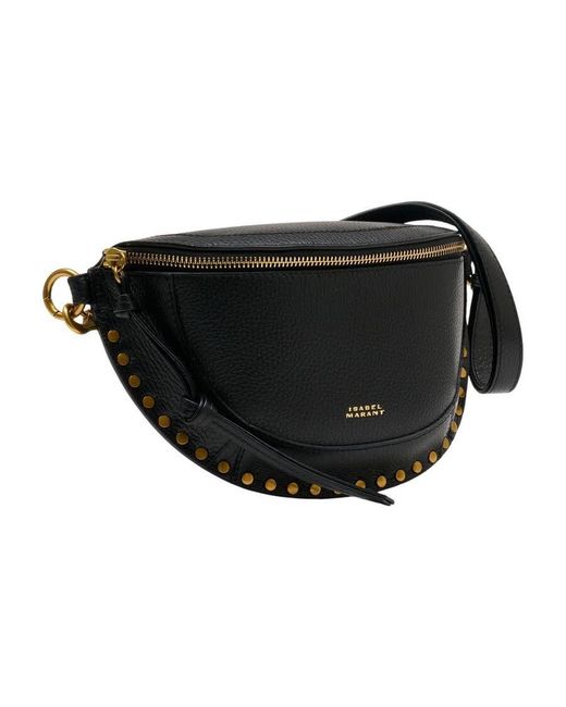 Isabel Marant Black Studded Leather Crossbody Bag