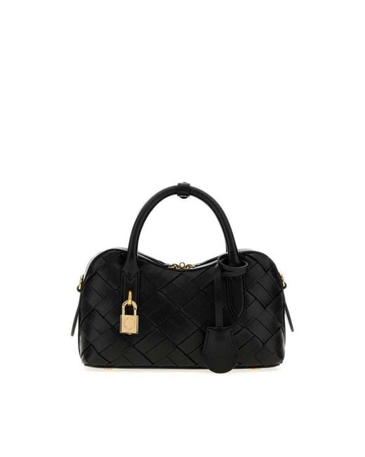 Stella McCartney Black Quilted Leather Top Handle Bag