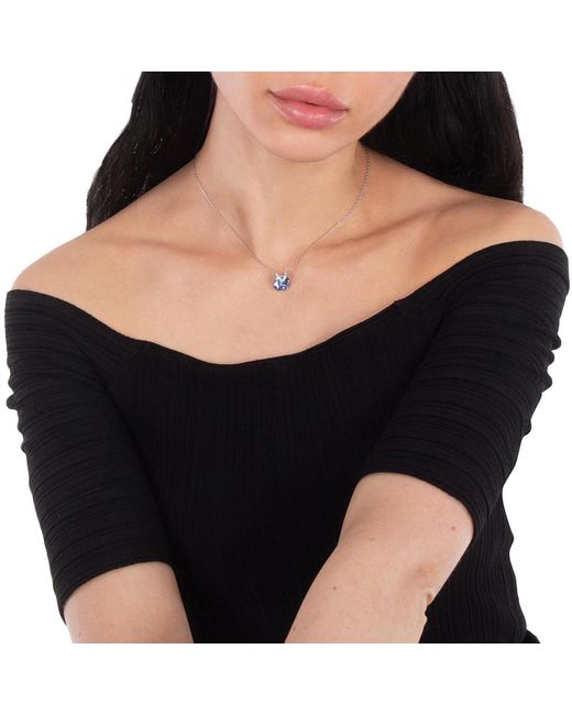 Swarovski Metallic Bella Rhodium Plated V Pendant Necklace