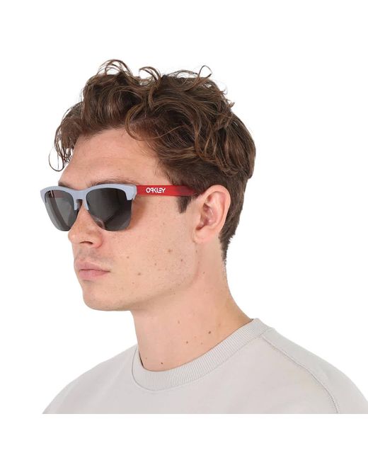 Oakley Gray Frogskins Lite Prizm Mirrored Square Sunglasses Oo9374 937452 63 for men