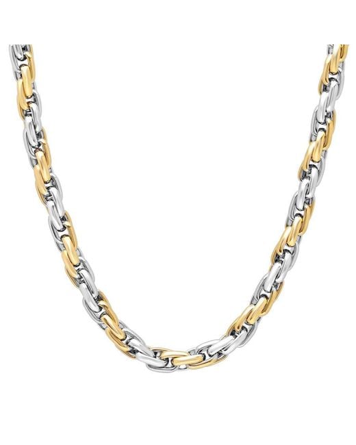 Robert Alton Metallic Stainless Steel Singapore Link With Finish Jewelry Set for men