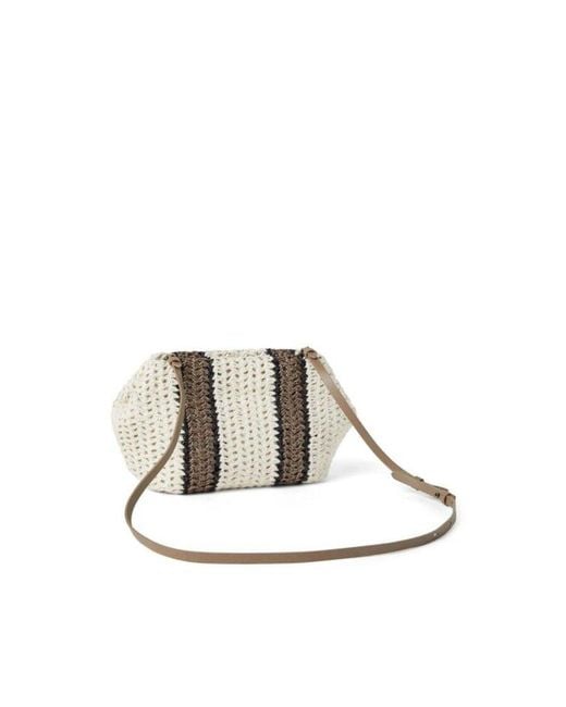 Brunello Cucinelli Multicolor Woven Stripe Bag