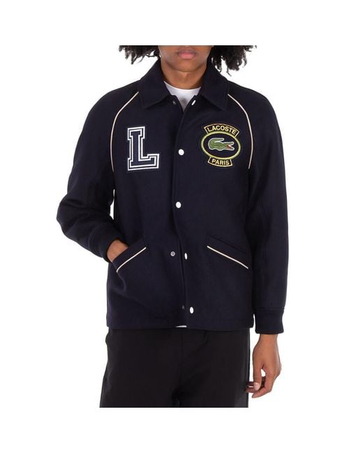 Lacoste Blue Paris Wool-Blend Blouson Jacket for men