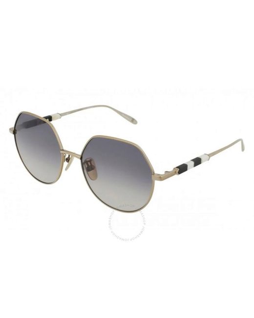 Carolina Herrera Metallic Grey Geometric Sunglasses Shn066m 08fe 54