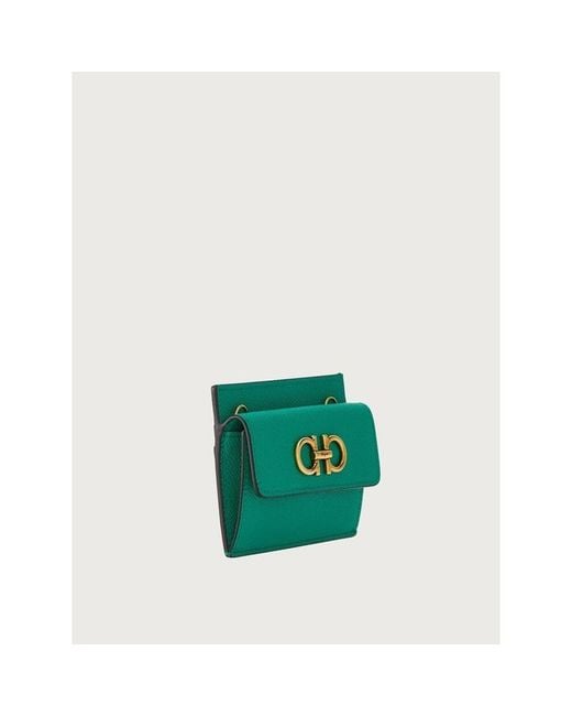 Ferragamo Green Calf Leather Bag