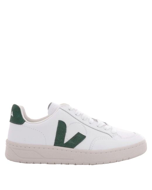 Veja White V-12 Leather Low-top Sneakers