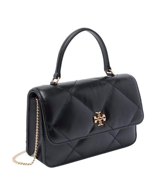 Tory Burch Black Mini Kira Diamond Quilted Handbag